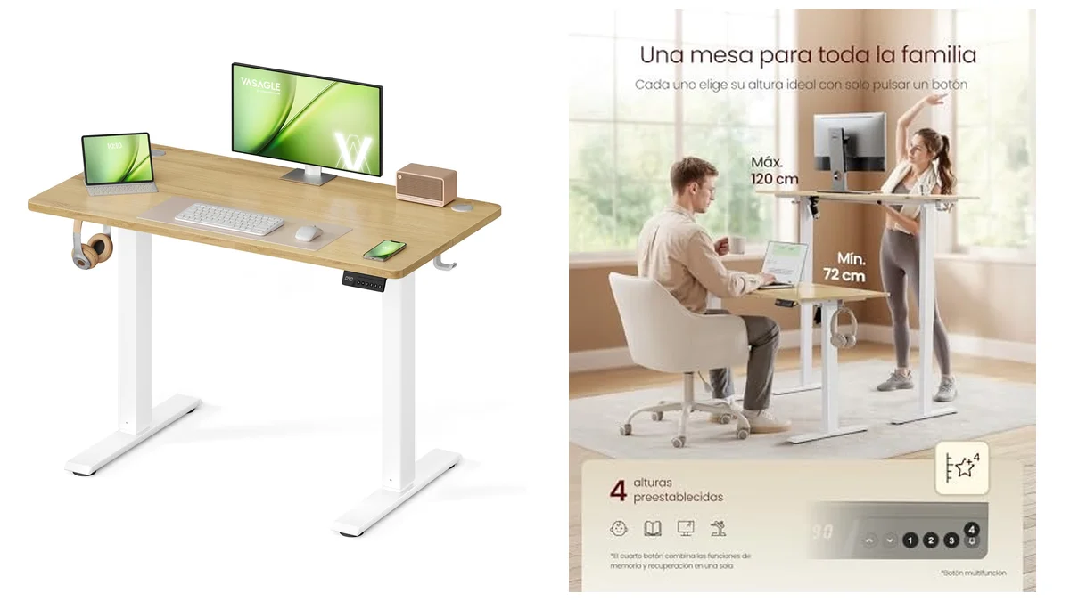 Mesa con motor de altura para poder trabajar de pie