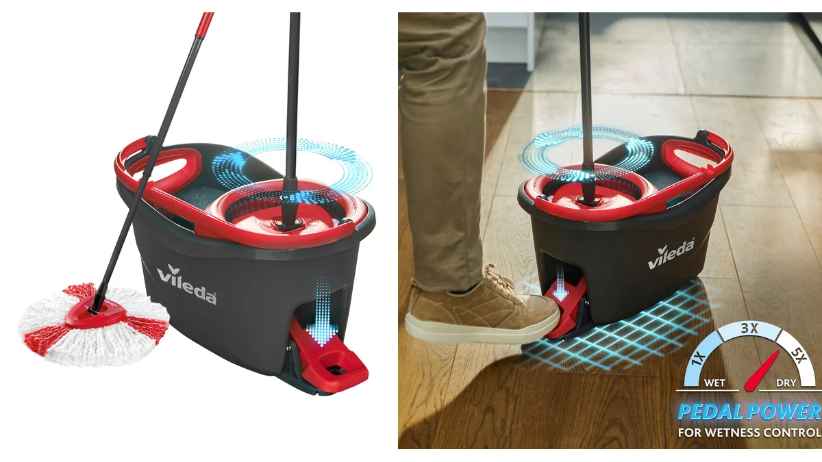 Vileda Turbo - escurrido con pedal - palo telescópico