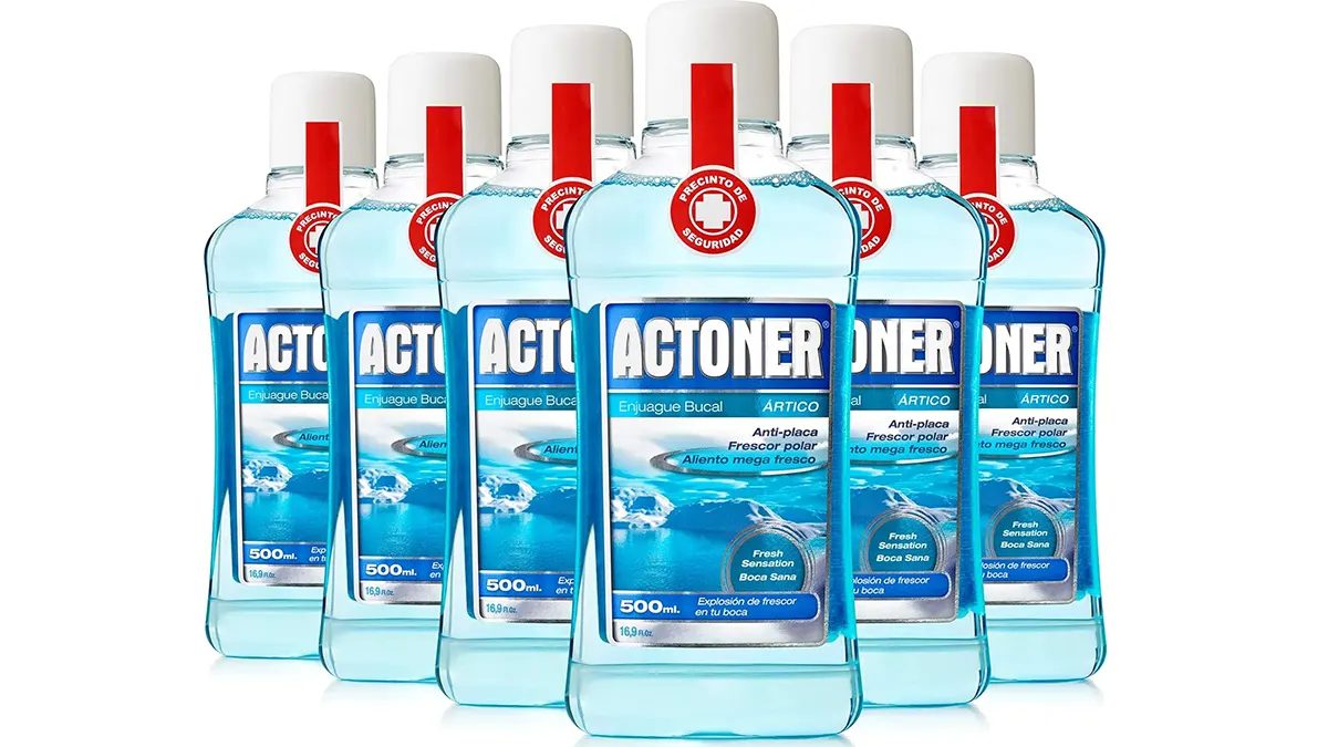 6 enjuagues bucales Actoner antiséptico con Clorhexidina