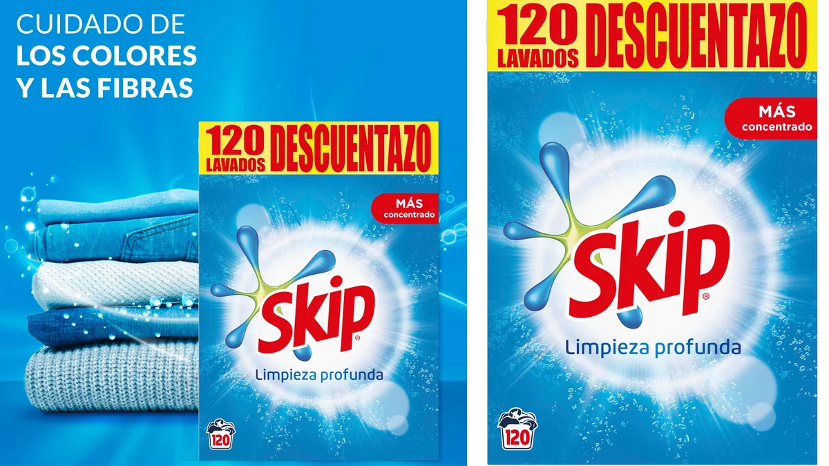 120 dosis detergente en polvo Skip para lavadora