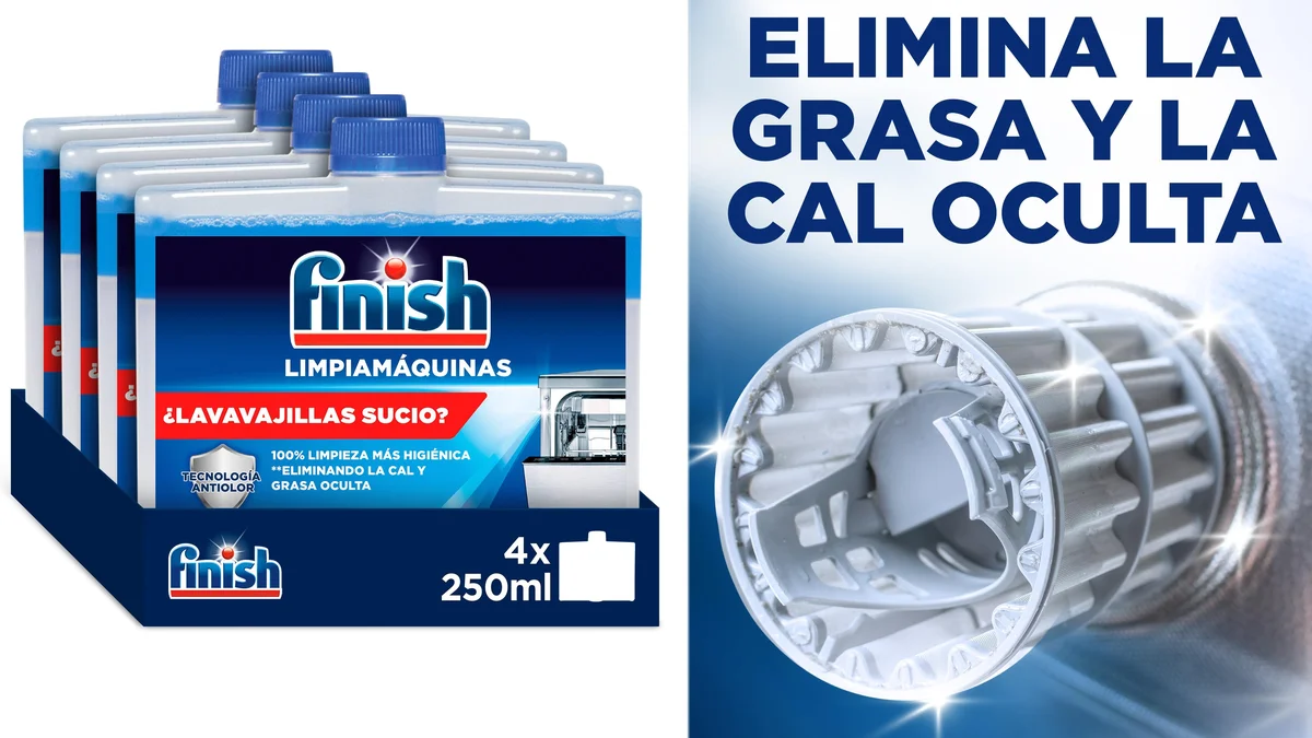 Pack 4 Finish Limpiamáquinas Lavavajillas Antiolor