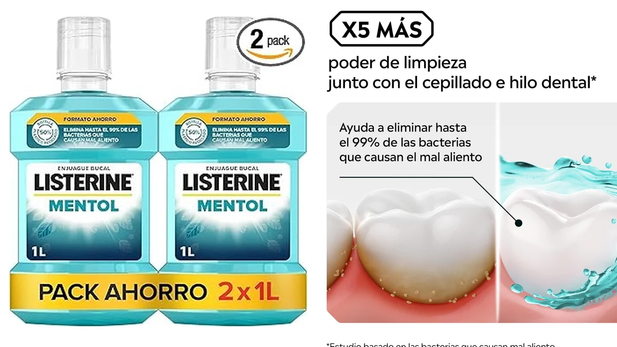 Pack 2L Listerine enjuague bucal Mentol