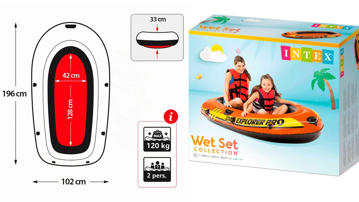 Barca inflable Intex Explorer 200 - 120kg max.