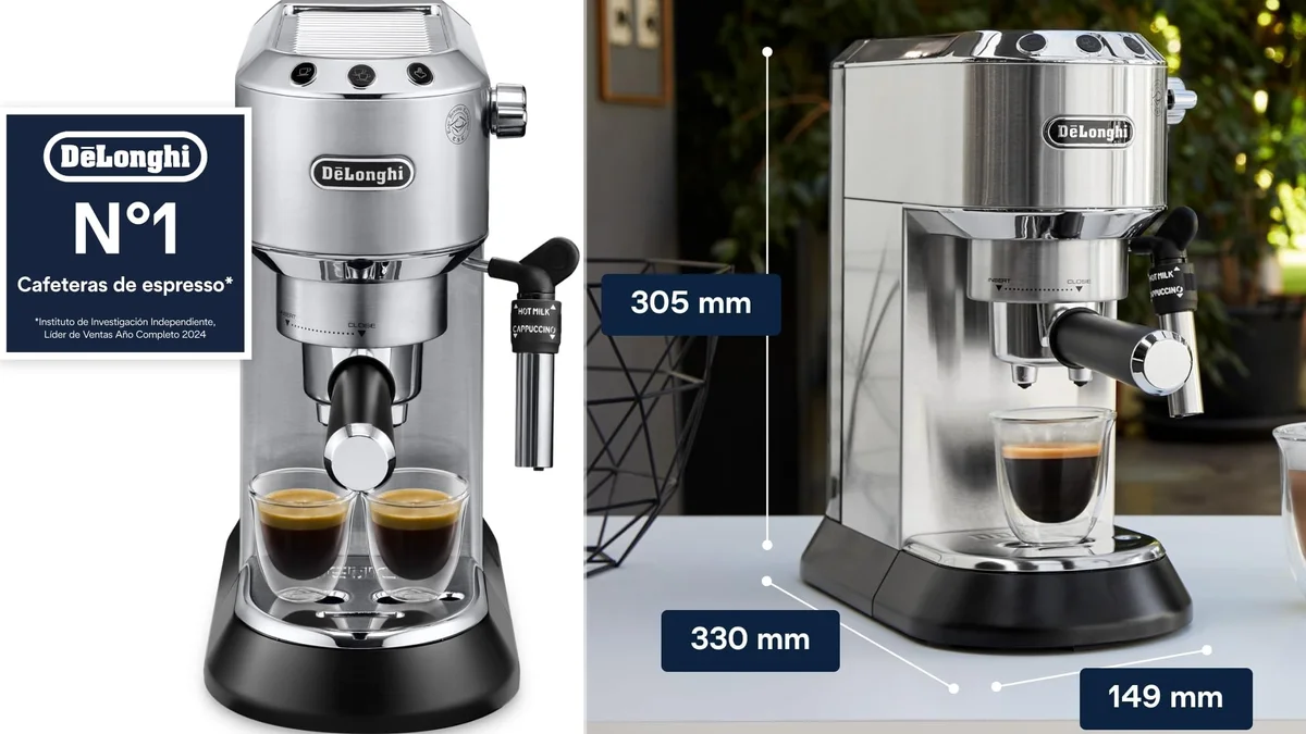 De'Longhi Dedica Espresso - lista en 35s - 15cm ancho