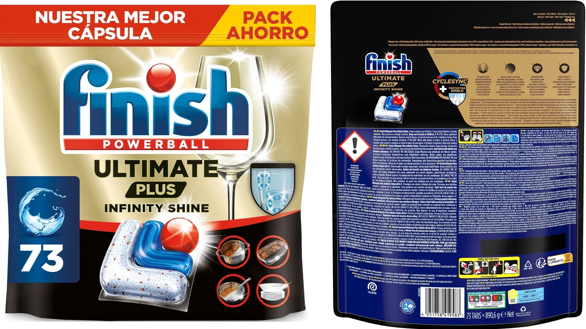 73 dosis Finish Ultimate Plus Infinity Shine con sal integrada