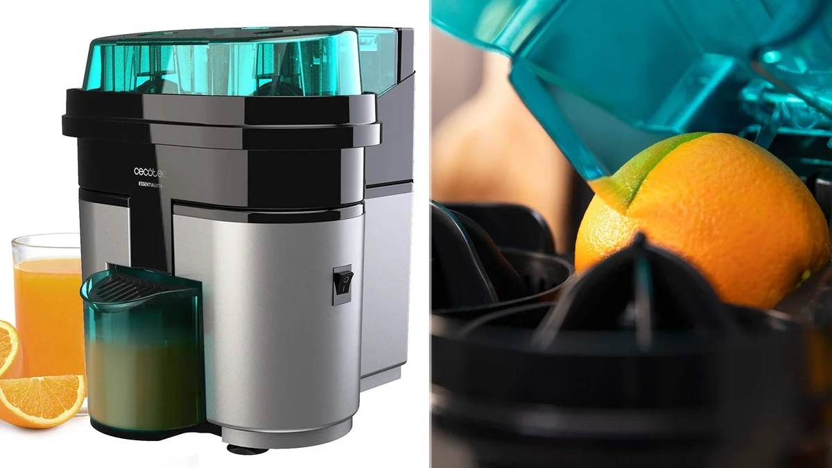 Exprimidor doble con motor de 90W - exprime 2 mitades simultáneamente