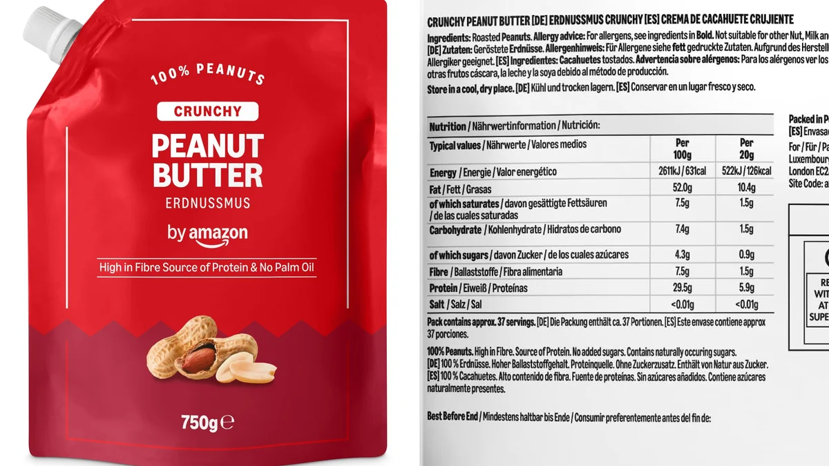 750g crema de cacahuetes 100% - sin azúcar - 29% proteinas