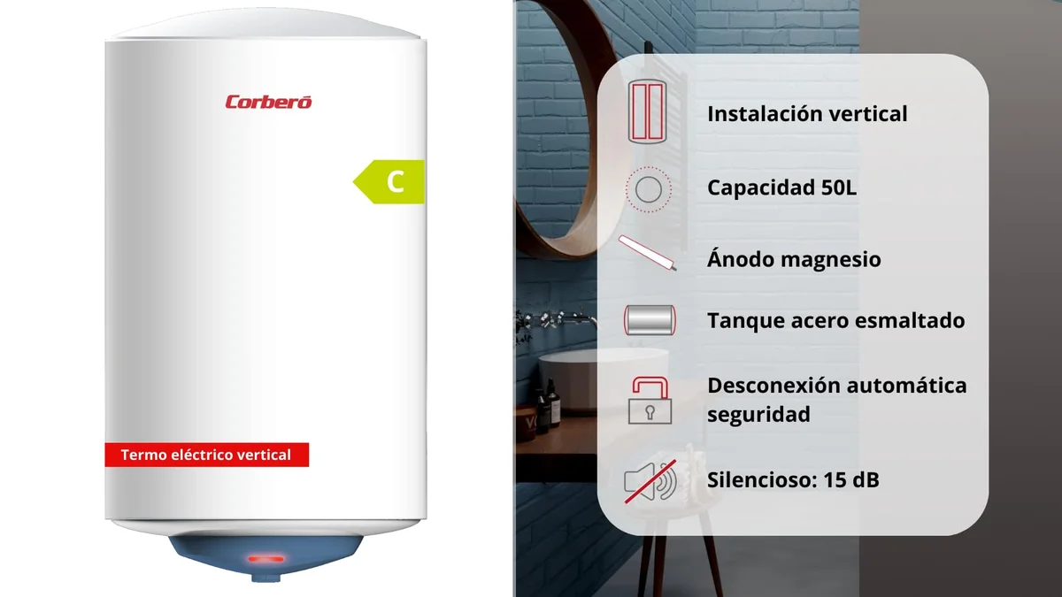 Termo eléctrico 50L anticorrosión Corberó