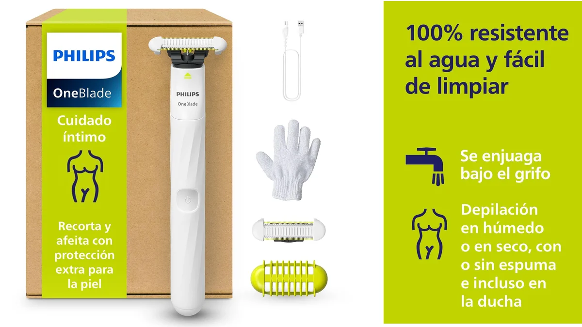 Philips OneBlade Intimate para zonas íntimas - con 2 cabezales