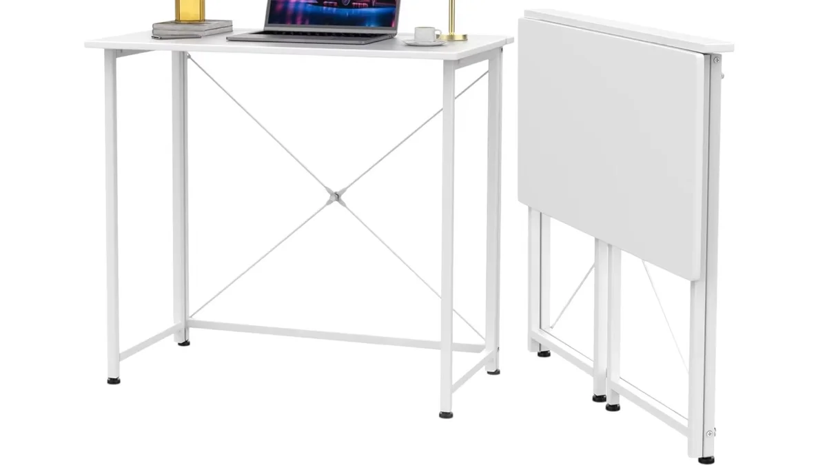 Escritorio plegable estable efecto madera 80x40x74cm