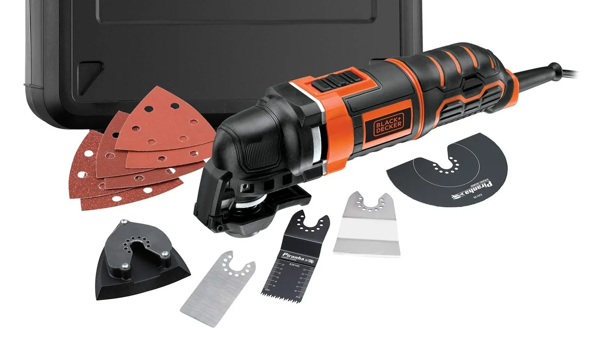 Herramienta oscilante Black + Decker - acepta accesorios Bosch, Einhell y Worx