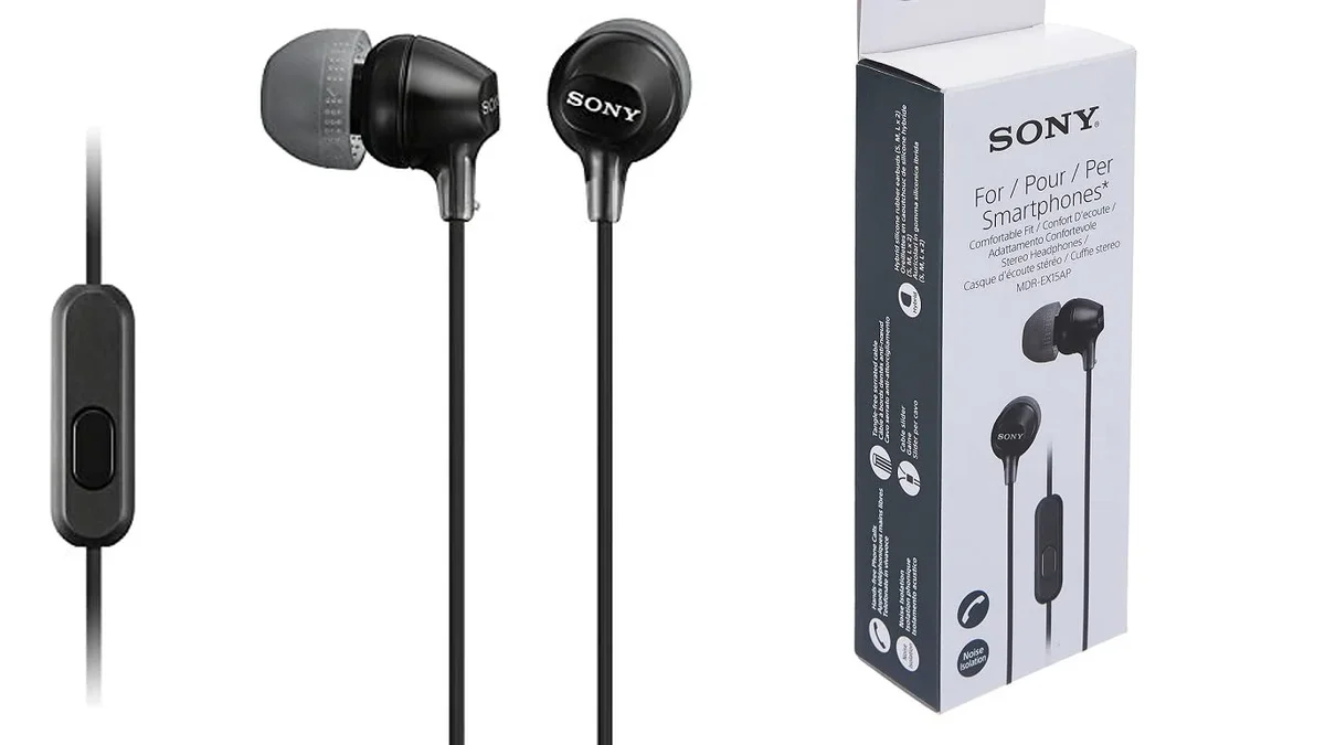 Auriculares Sony intraurales con micrófono - cable 1.2m - conector 3.5mm TRRS