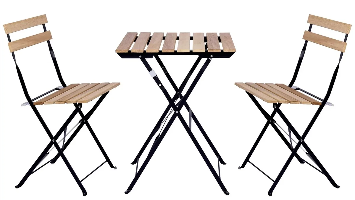 Mesa con 2 sillas plegables para balcón / terraza
