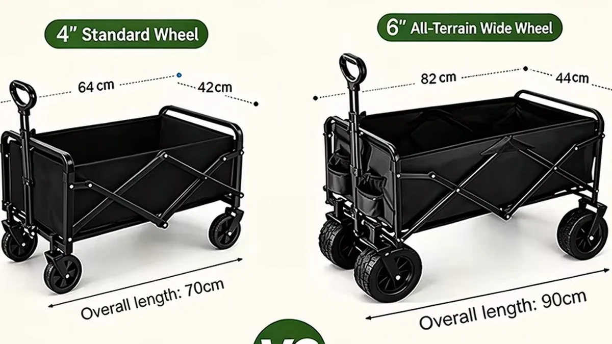 Carro con cesta plegable 60x40cm - 4 ruedas