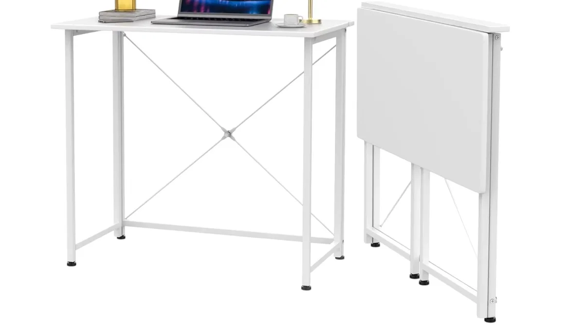 Escritorio plegable estable efecto madera 80x40x74cm