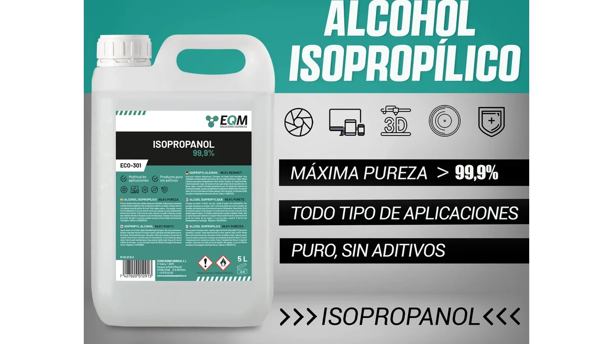 Botella 5L Alcohol Isopropílico 99.9%