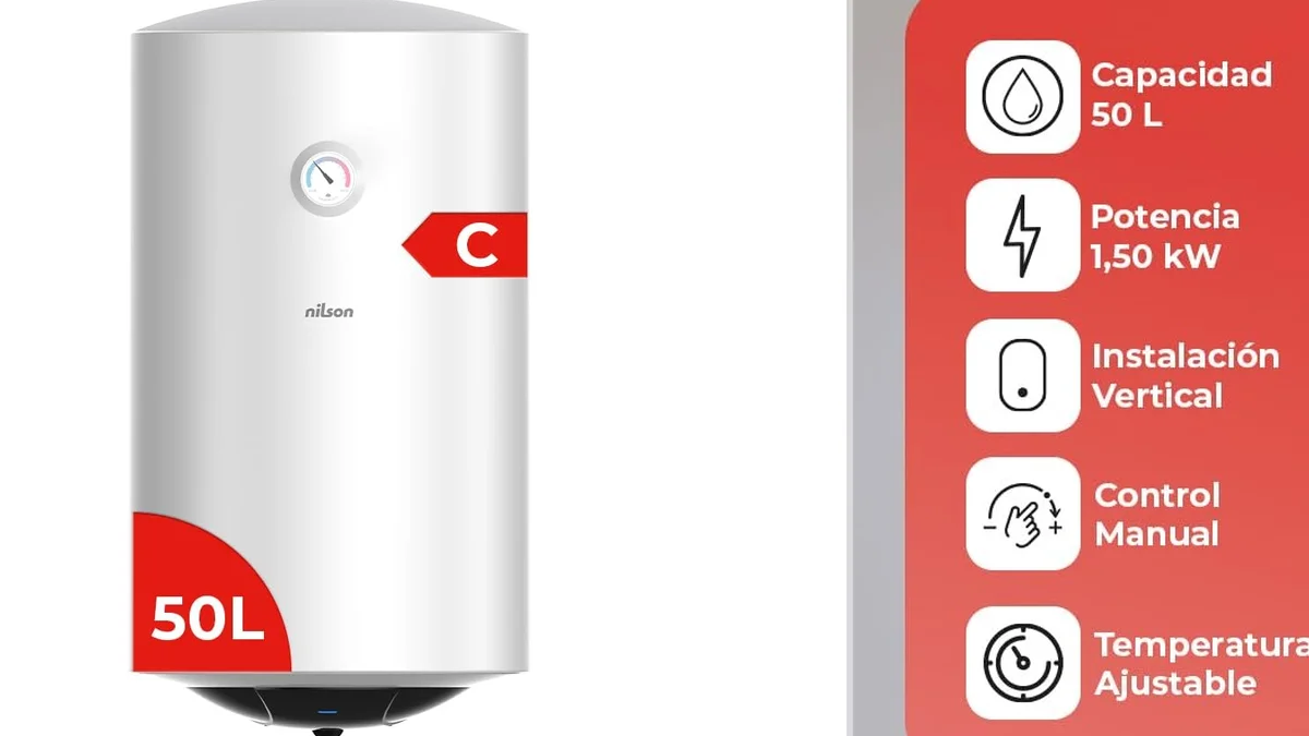 Termo eléctrico vertical de 50 litros