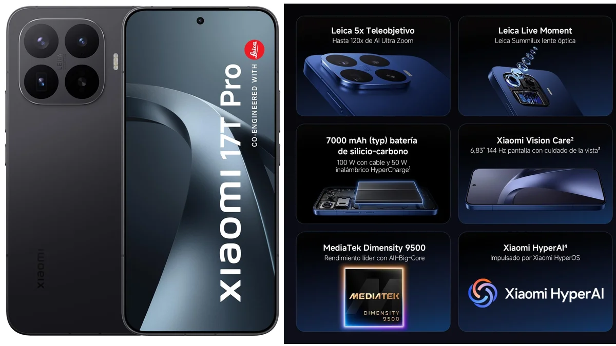 Xiaomi 17T PRO 512GB - 12GB RAM - 7000mAh - 3.4M Antutu