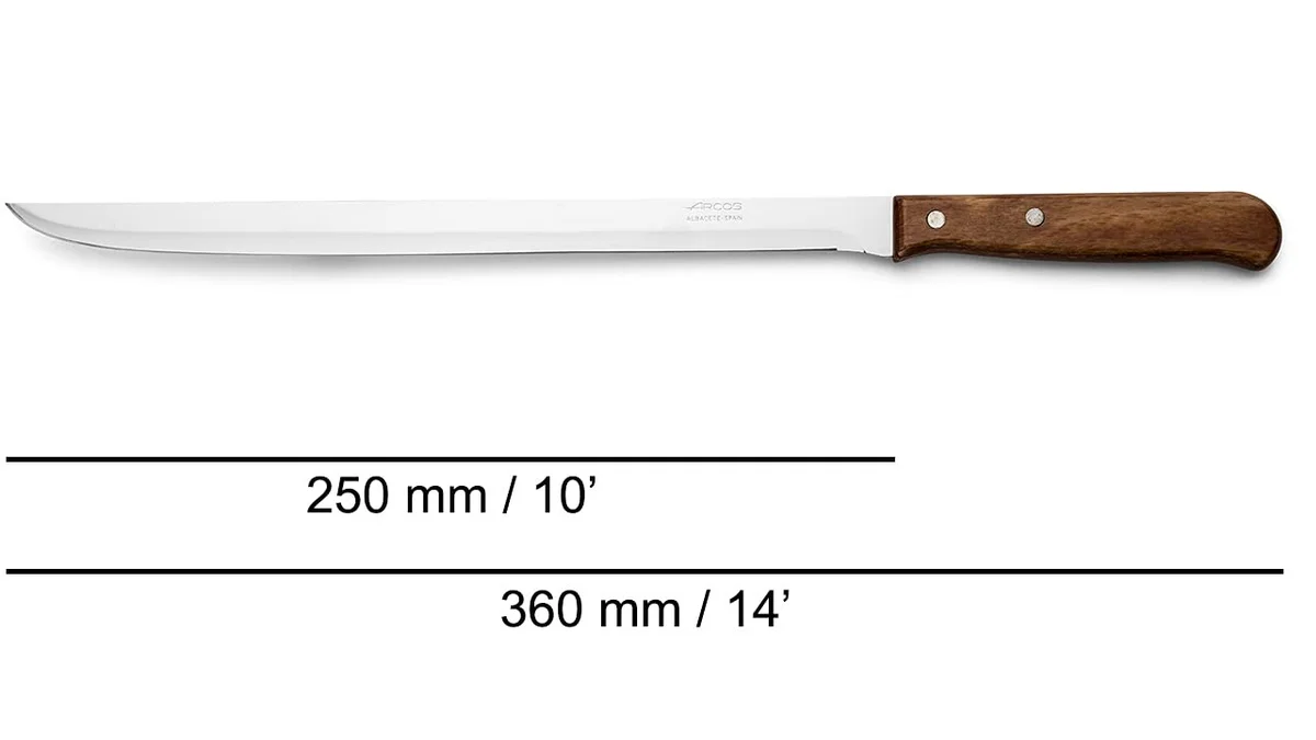Cuchillo Arcos jamonero con hoja de 25cm