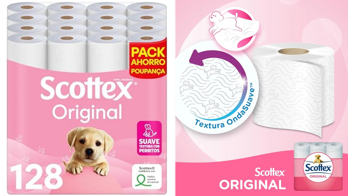 Pack 128 Rollos de papel higiénico Scottex