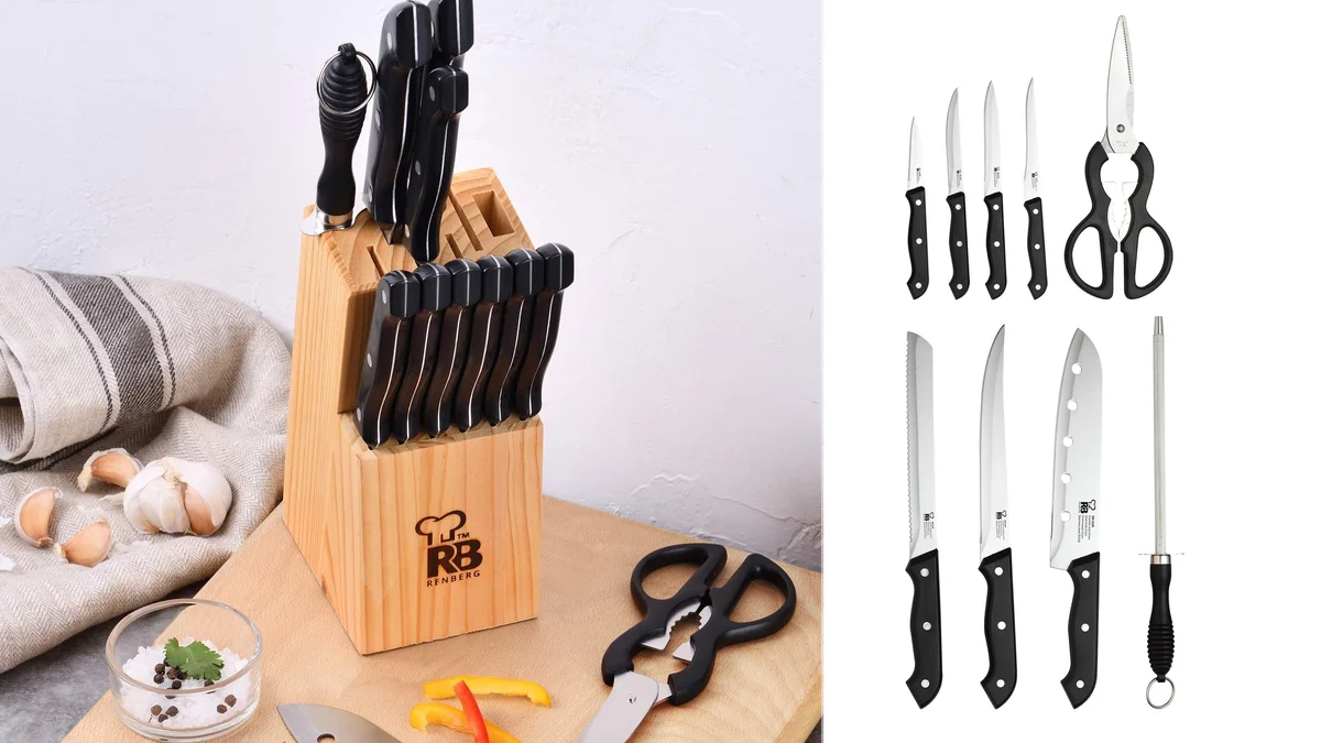 Juego de 12 cuchillos Renberg + tacoma + tijeras y afilador