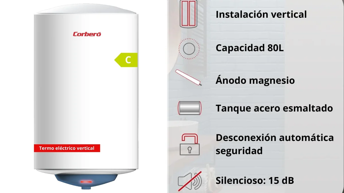 Termo eléctrico 72L efectivos - anticorrosión Corberó