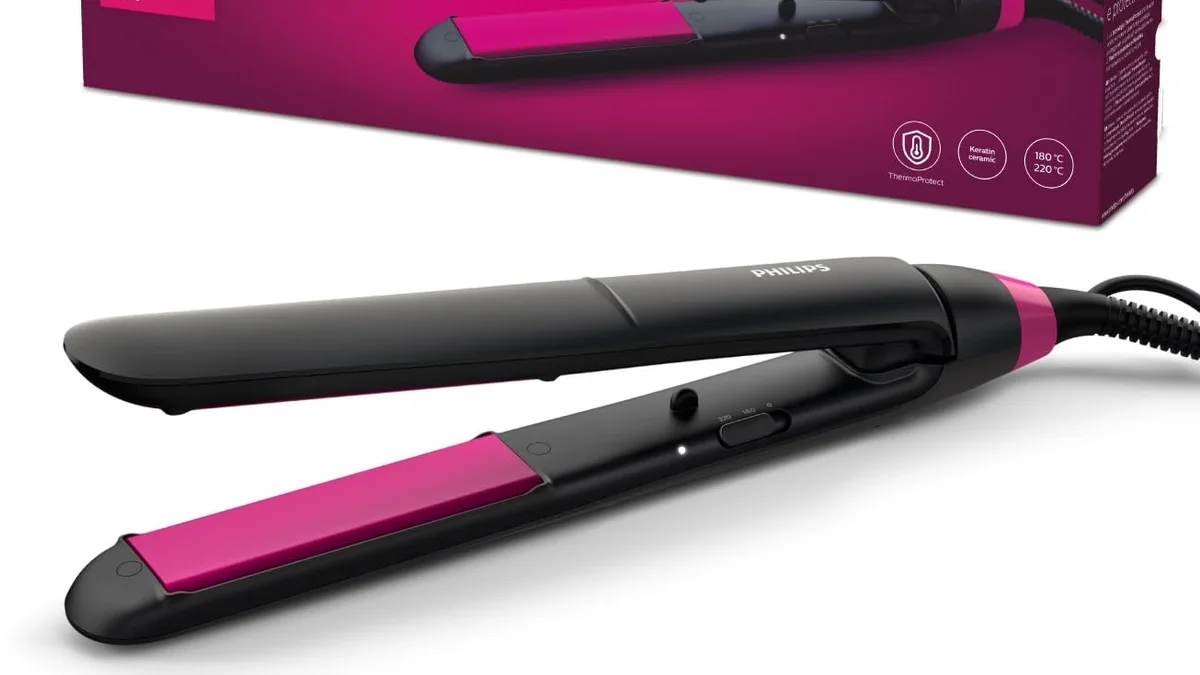 Plancha Philips para pelo - 2 temperaturas - 110-240V para viajar