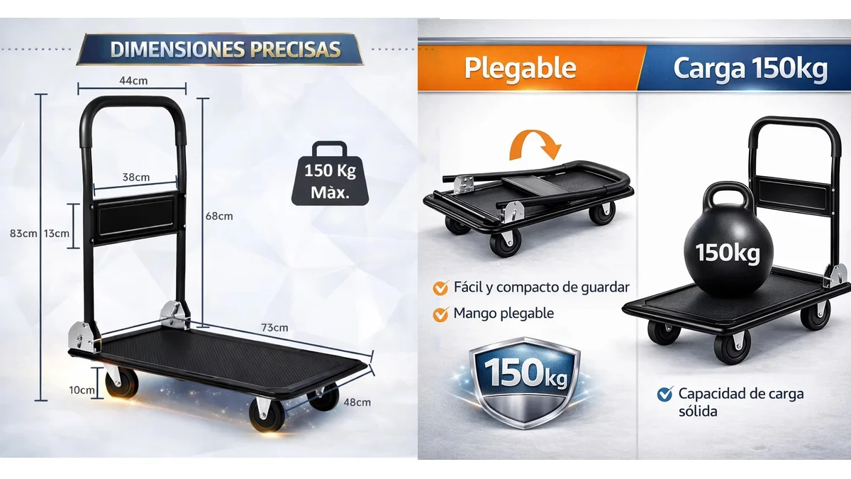 Plataforma plegable móvil que resiste hasta 150kg de peso