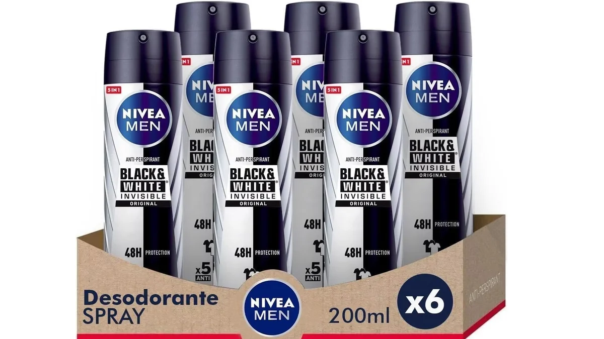 6 desodorantes 200ml Nivea Men Black &amp; White