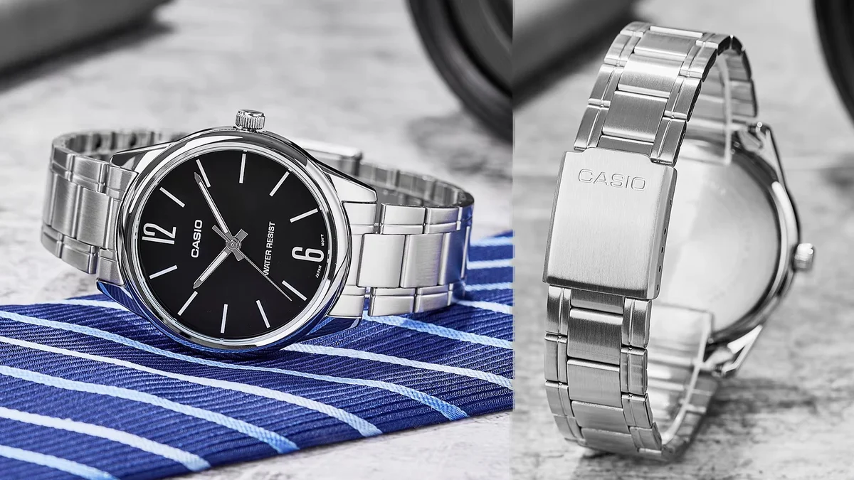 Reloj Casio MTP-V005D de acero inoxidable - resistente al agua