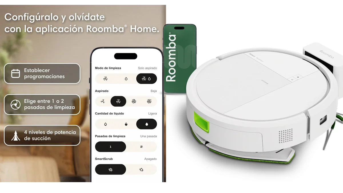 Robot friegasuelos iRobot Roomba 115 Combo - LiDAR - 15000 Pa