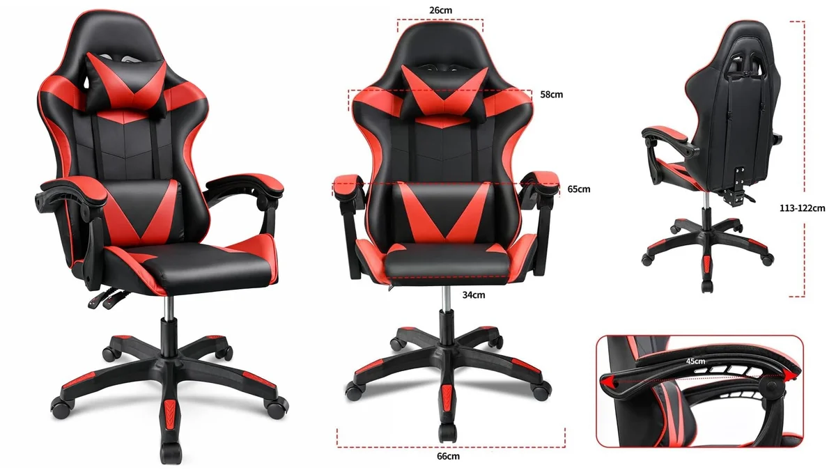 Silla gamer con cojín lumbar y cervical
