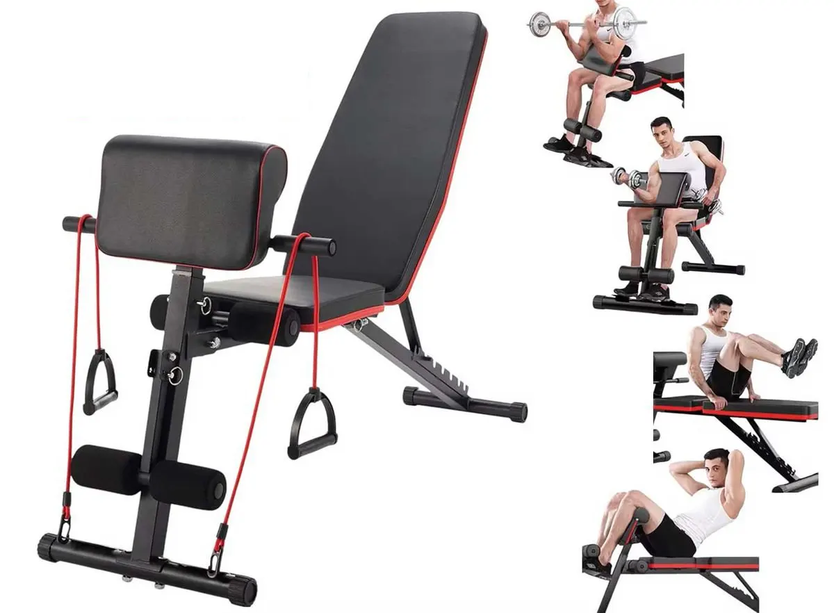 Banco de musculación plegable e inclinable - para abdominales, pesas