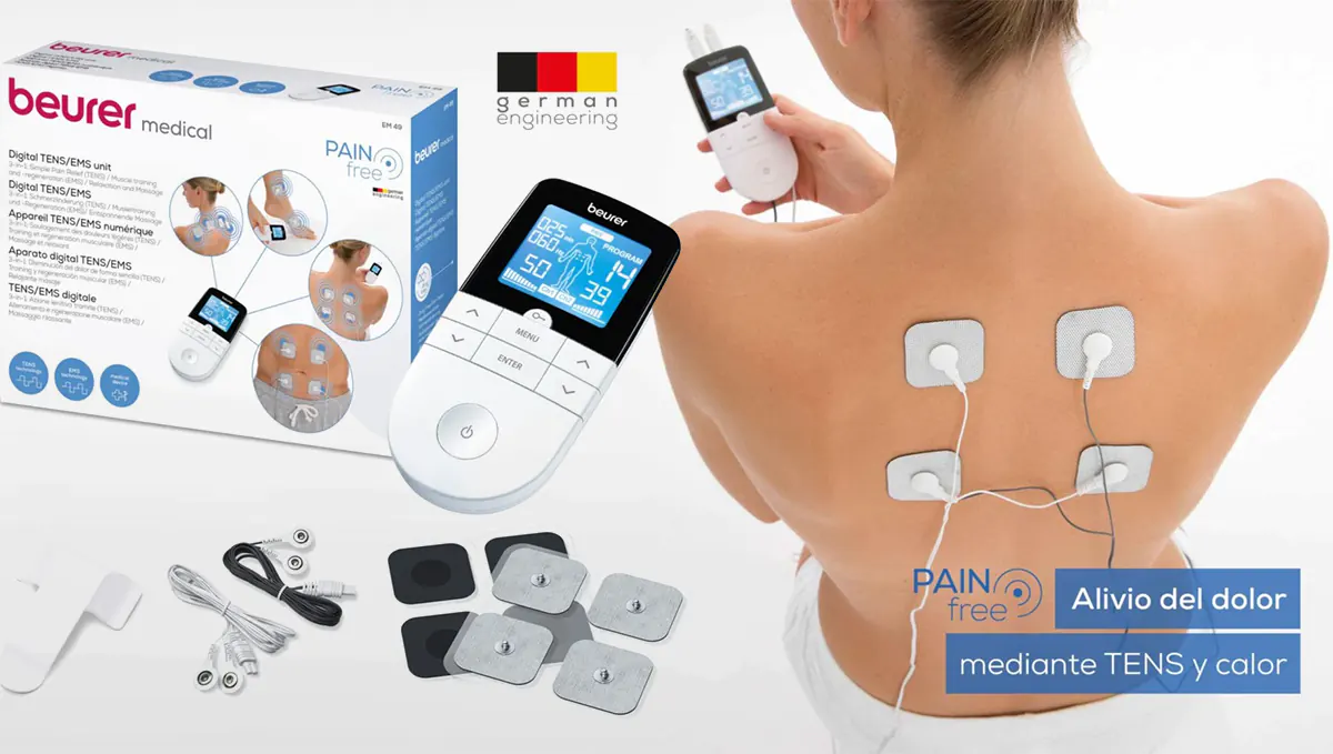 Electroestimulador muscular Beurer con programas TENS para alivio de dolor