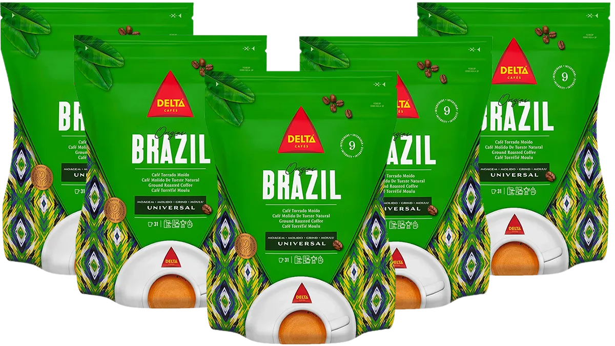 5 paquetes de 220g café molido Delta Brazil arábica