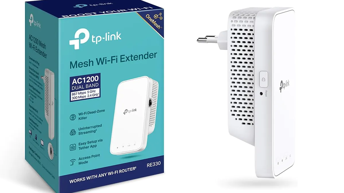 Repetidor WiFi AC1200 Mesh 2.4 / 5GHz con puerto ethernet RJ45