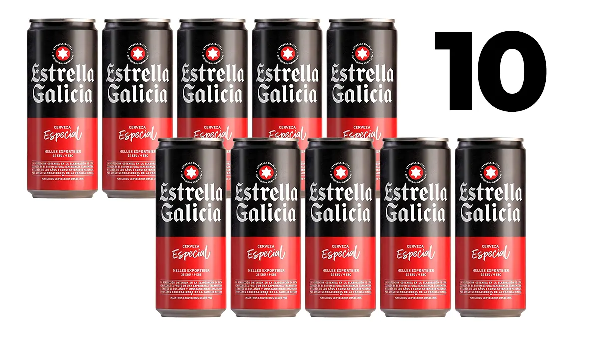 Pack 10 latas 33cl Cerveza Estrella Galicia Especial