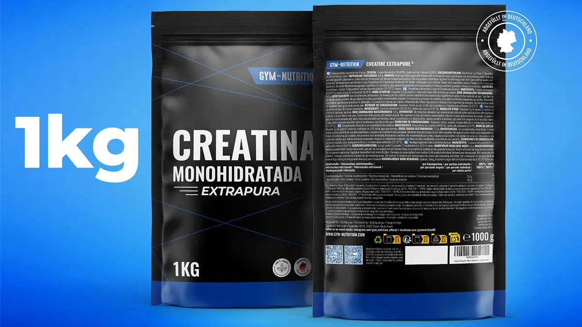 1kg de creatina monohidratada - 4.4g de creatina por cada 5g