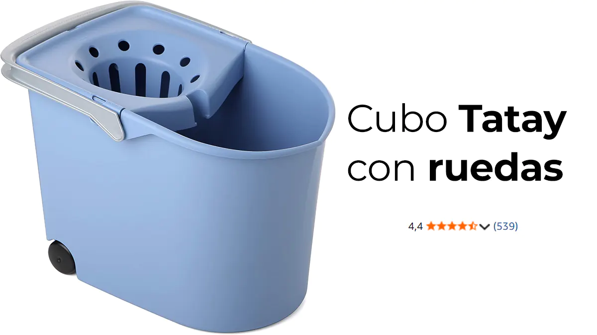Cubo con 2 ruedas para fregar Tatay - con escurridor