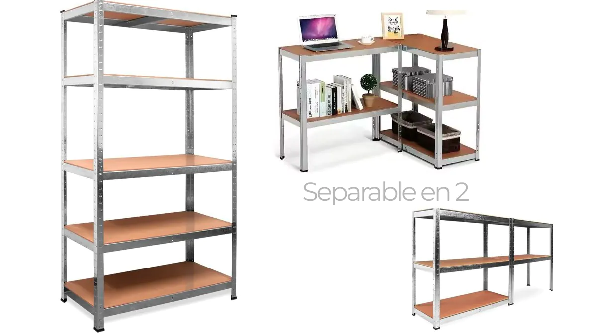 Estantería metálica sin tornillos - 180 x 90x 40cm