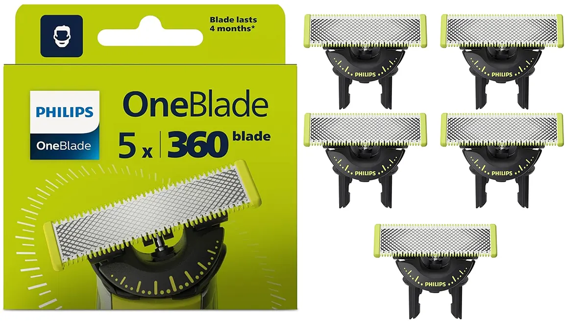 5 recambios OneBlade 360 (valen también para OneBlade antigua)