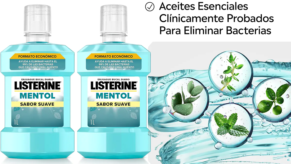Pack 2L Listerine enjuague bucal Mentol Suave