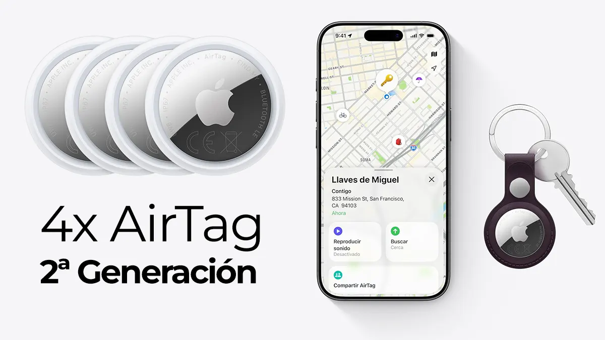 4 Localizadores Apple AirTag 2ª generación