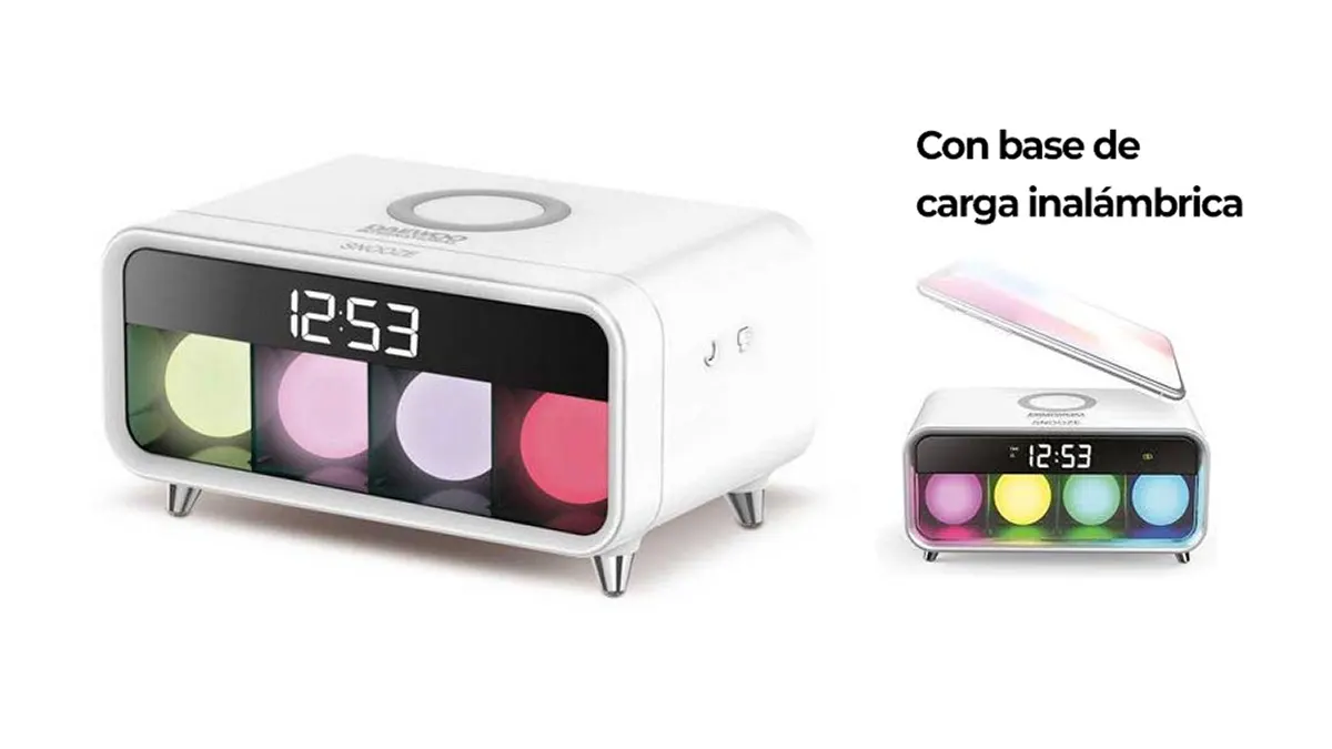 Base de carga inalámbrica Daewoo con despertador