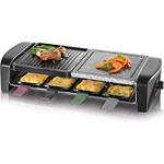   Raclette Severin con plancha de piedra natural y 8 mini sartenes  