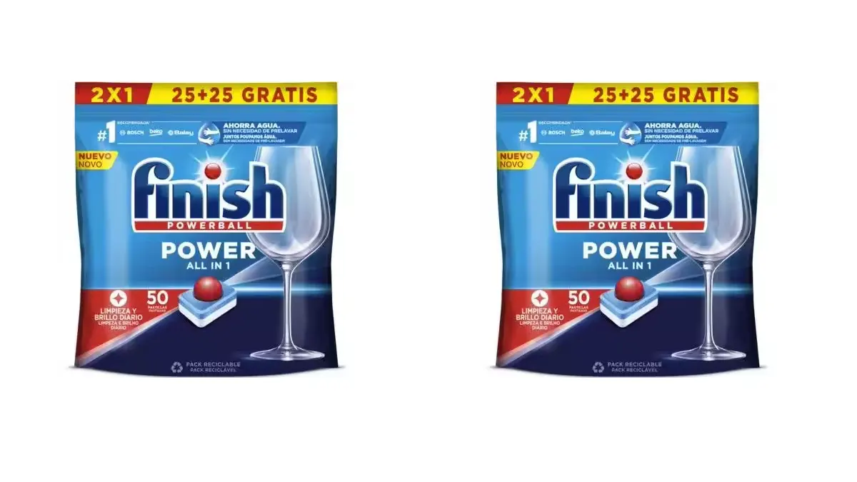 100 pastillas para lavavajillas Finish Powerball - con envío