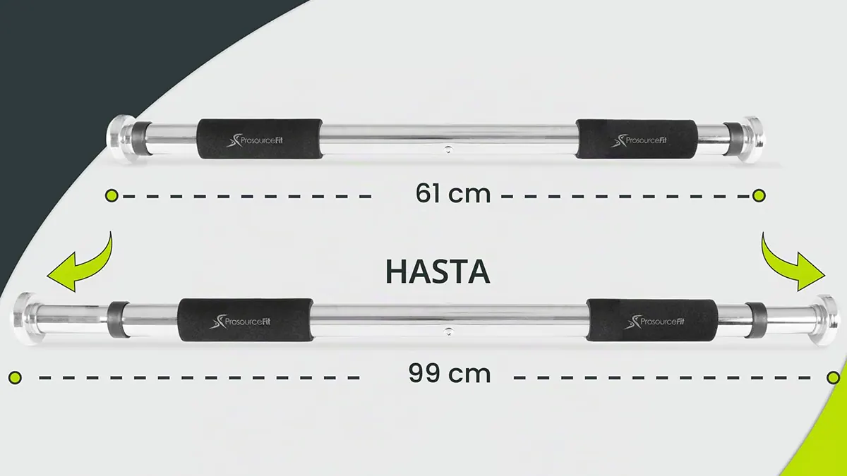 Barra de dominadas 60-99cm  - fijación por presión y también con tornillos