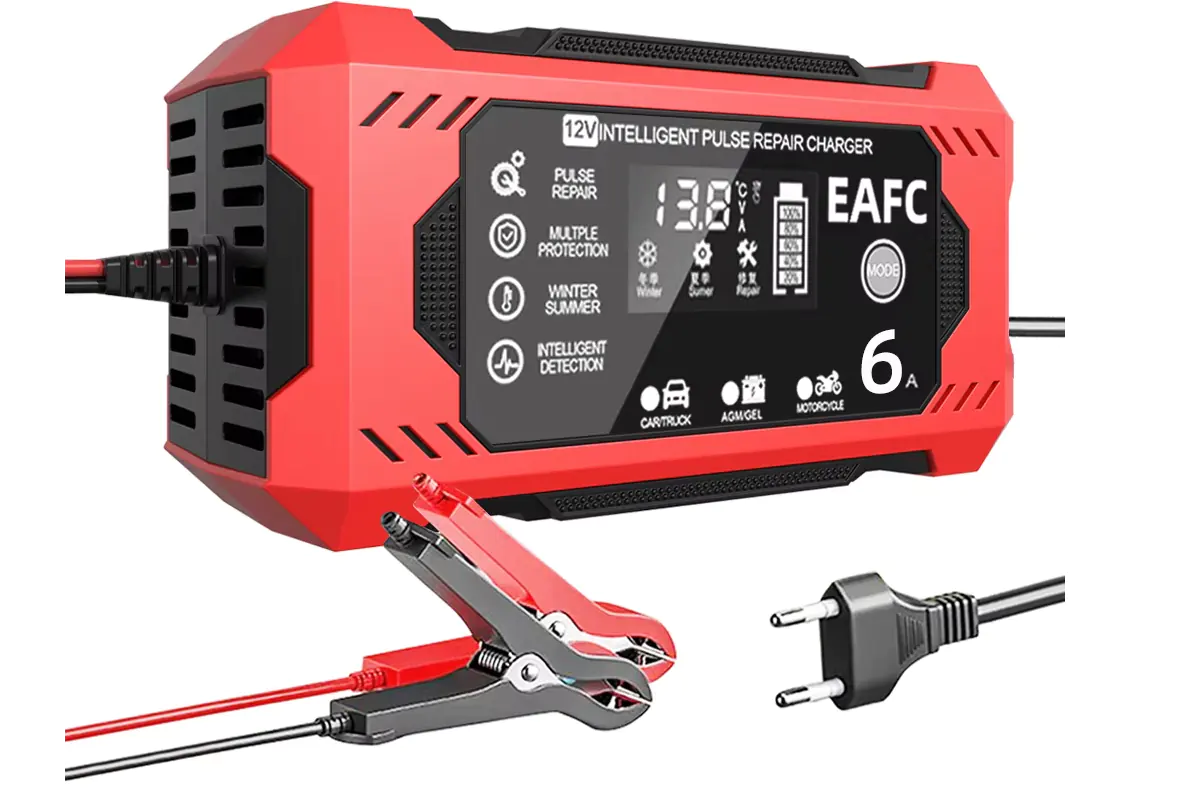 Cargador de baterías de coche / moto - 12V 6A max.