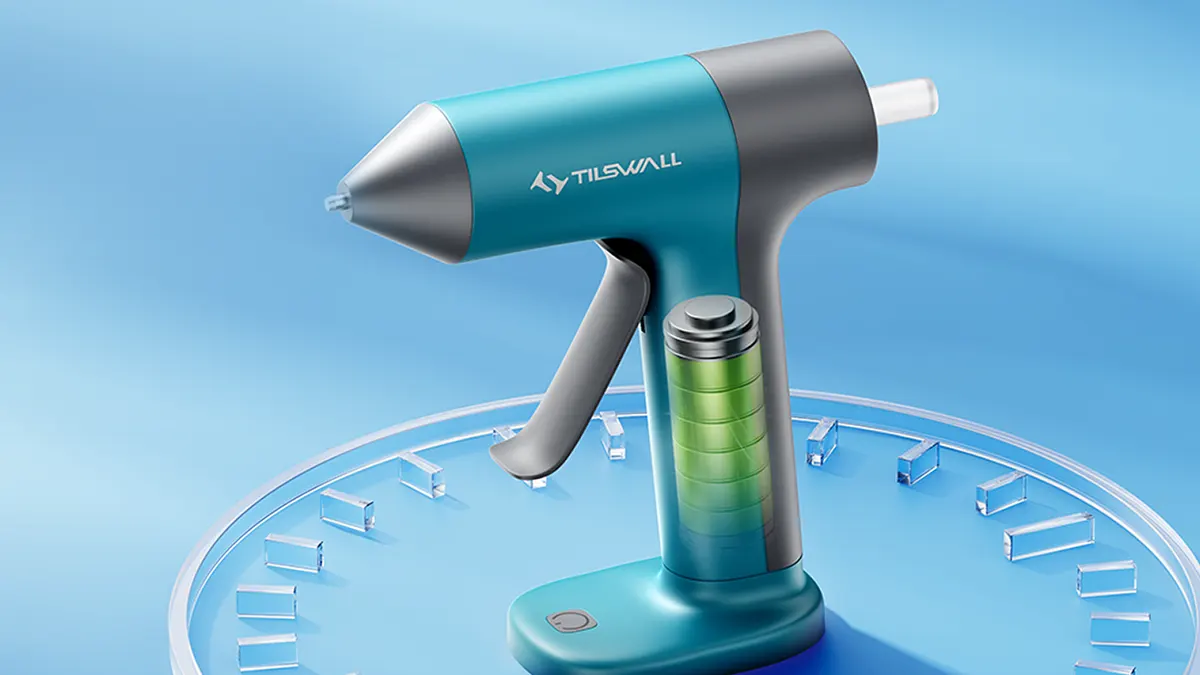 Pistola inalámbrica de pegamento termofusible + 20 barras