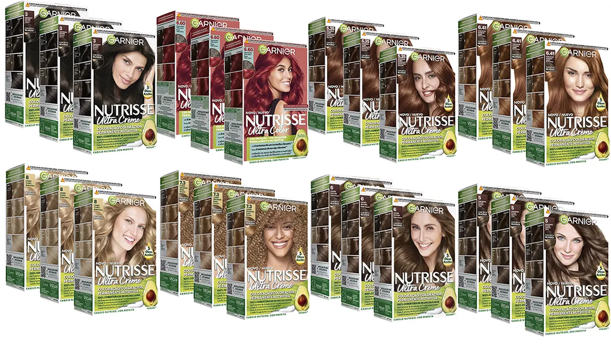 Pack 3 tintes de pelo Garnier Nutrisse Creme - 9 colores